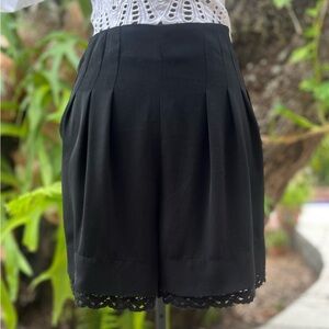 Zara Basic Collection Black Shorts Lace Trim